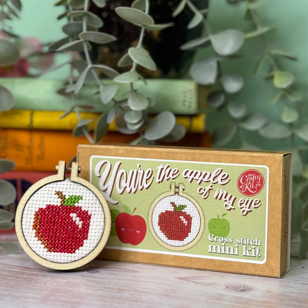 Matchbox Mini Cross Stitch Kit - You're The Apple Of My Eye