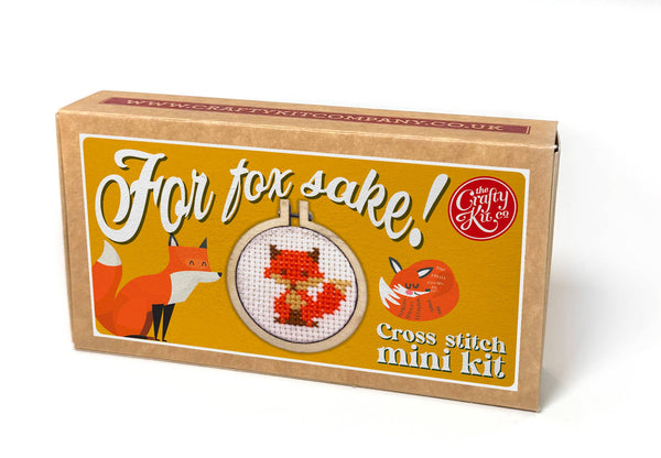 For Fox Sake!' Mini Matchbox Cross Stitch Kit - Stitched Modern