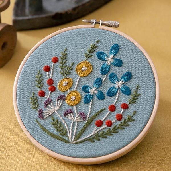 Peel, Stick, and Stitch Hand Embroidery Pattern - Florals - Stitched Modern
