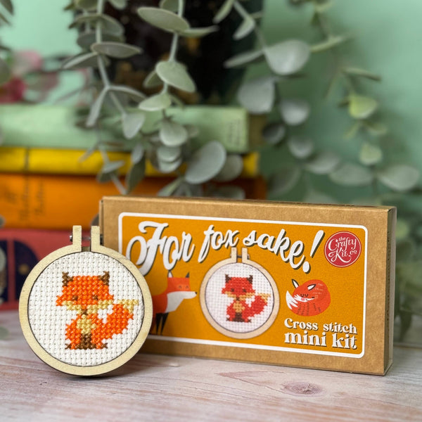 For Fox Sake!' Mini Matchbox Cross Stitch Kit - Stitched Modern