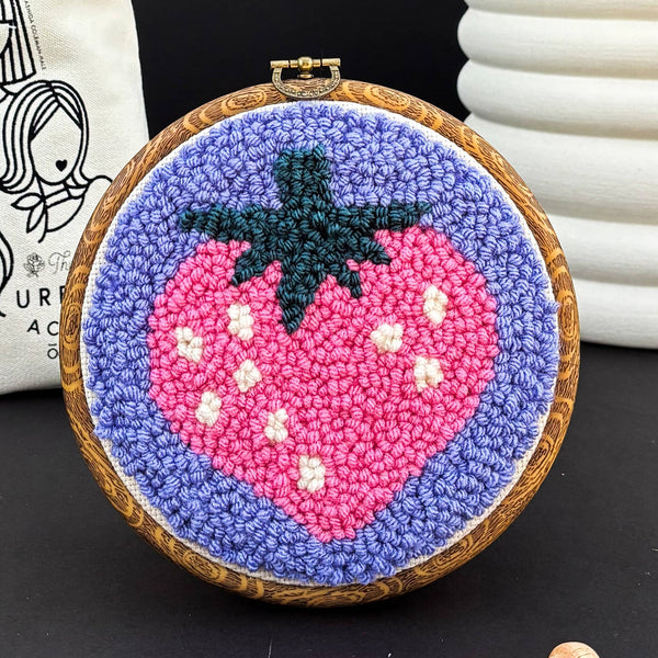 Strawberry Punch Needle Kit - Stitched Modern