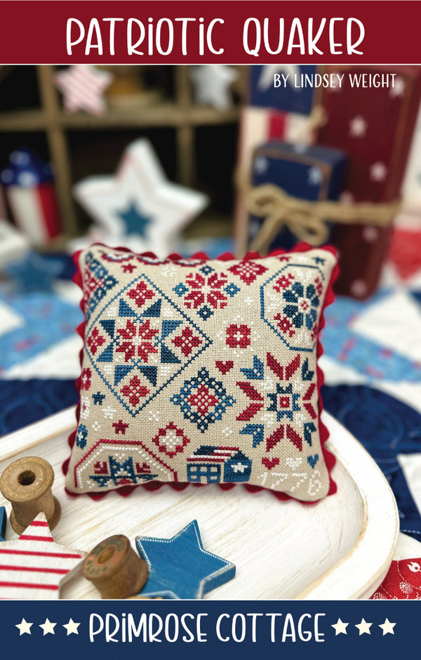 Patriotic Quaker Cross Stitch Pattern - Stitched Modern patriotic-quaker-cross-stitch-pattern-stitched-modern