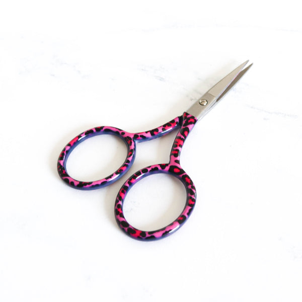 Patterned Embroidery Scissors - Pink Leopard - Stitched Modern