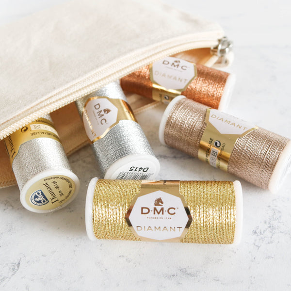 DMC Diamant Metallic Embroidery Thread - 14 Color Pack - Stitched Modern