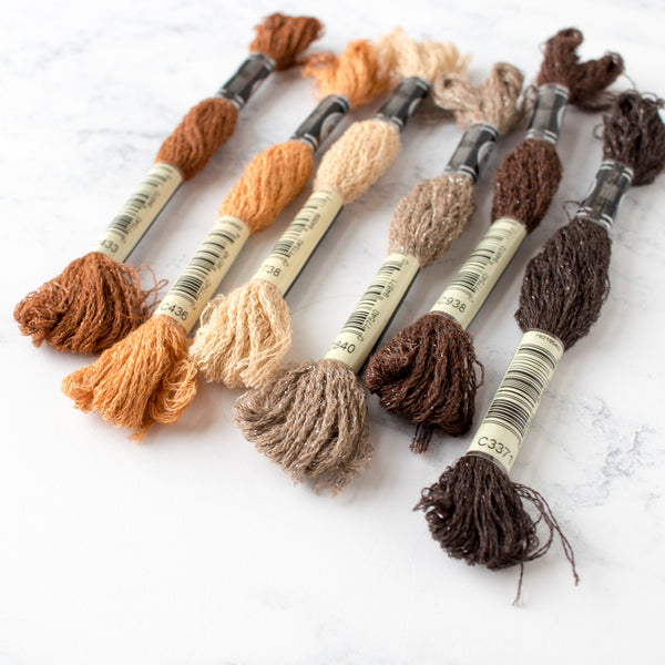 DMC Mouliné Étoile Embroidery Floss Collection - Neutral Browns