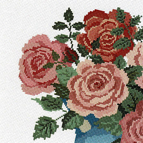 Scissors with Flowers Cross Stitch Pattern