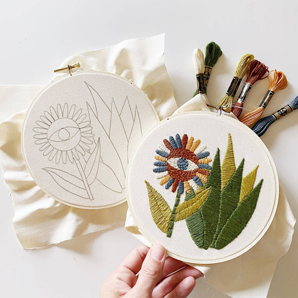 Floral Flourish Hand Embroidery Kit - Stitched Modern