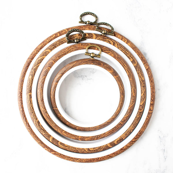 Faux Wood Flexible Embroidery Hoop - Oval