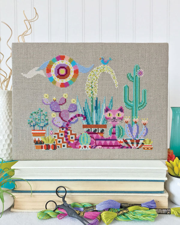 succulent cross stitch pattern Cactus Cat