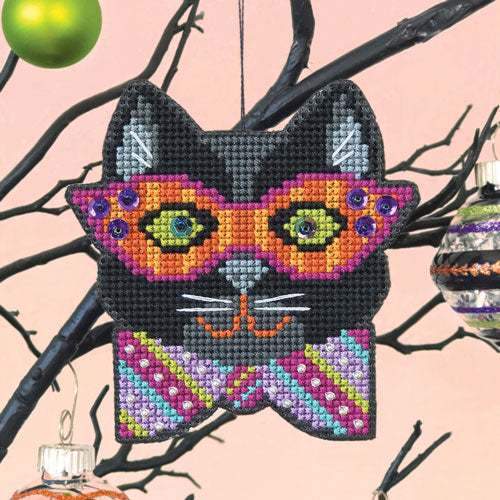 Vamp-purr Halloween Cross Stitch Ornament Kit
