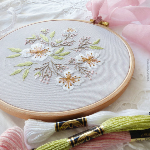 Almond Blossom Mini - 4 embroidery kit – Tamar Nahir-Yanai