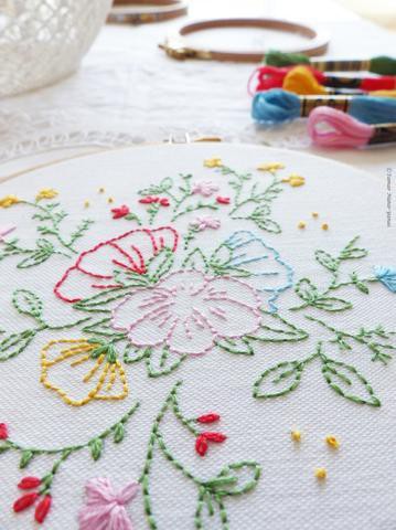 Flower embroidery patterns & kits - floral stitches for your home