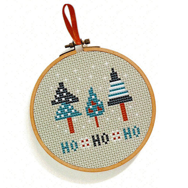 Scandi Hoops Mini Ornaments Cross Stitch Pattern - Stitched Modern