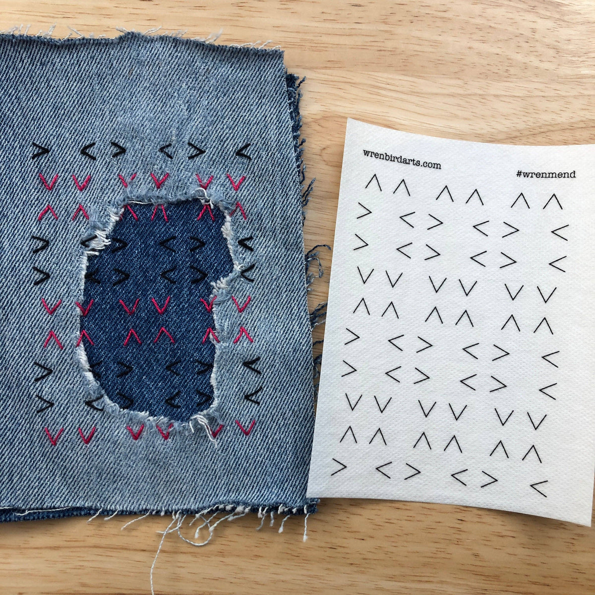 Stick & Stitch Mending Patch - Pink Cat (Set #6)