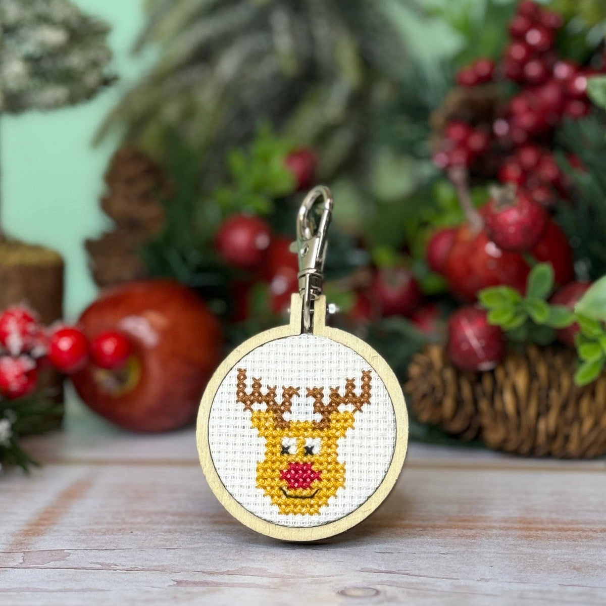 Mini Matchbox Cross Stitch Kit - Rudolph