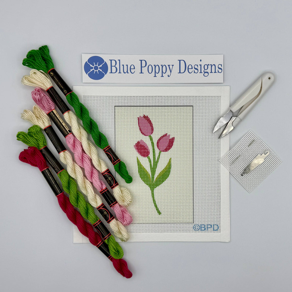 Tulips Needlepoint Kit-Stitched Modern