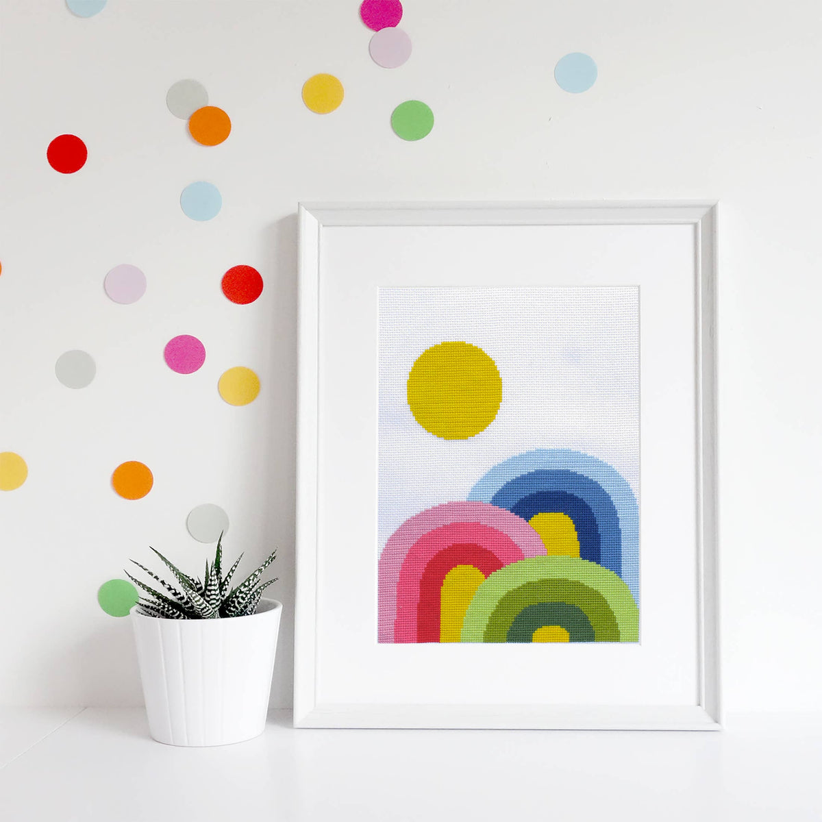 Lisa Congdon Rainbow Trifecta Cross Stitch Kit-Stitched Modern