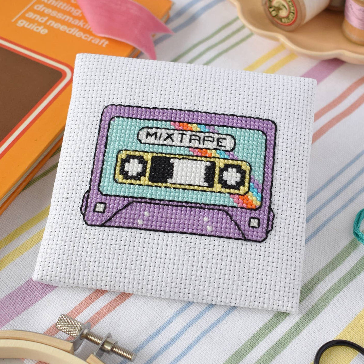 Mixtape Mini Cross Stitch Kit-Stitched Modern