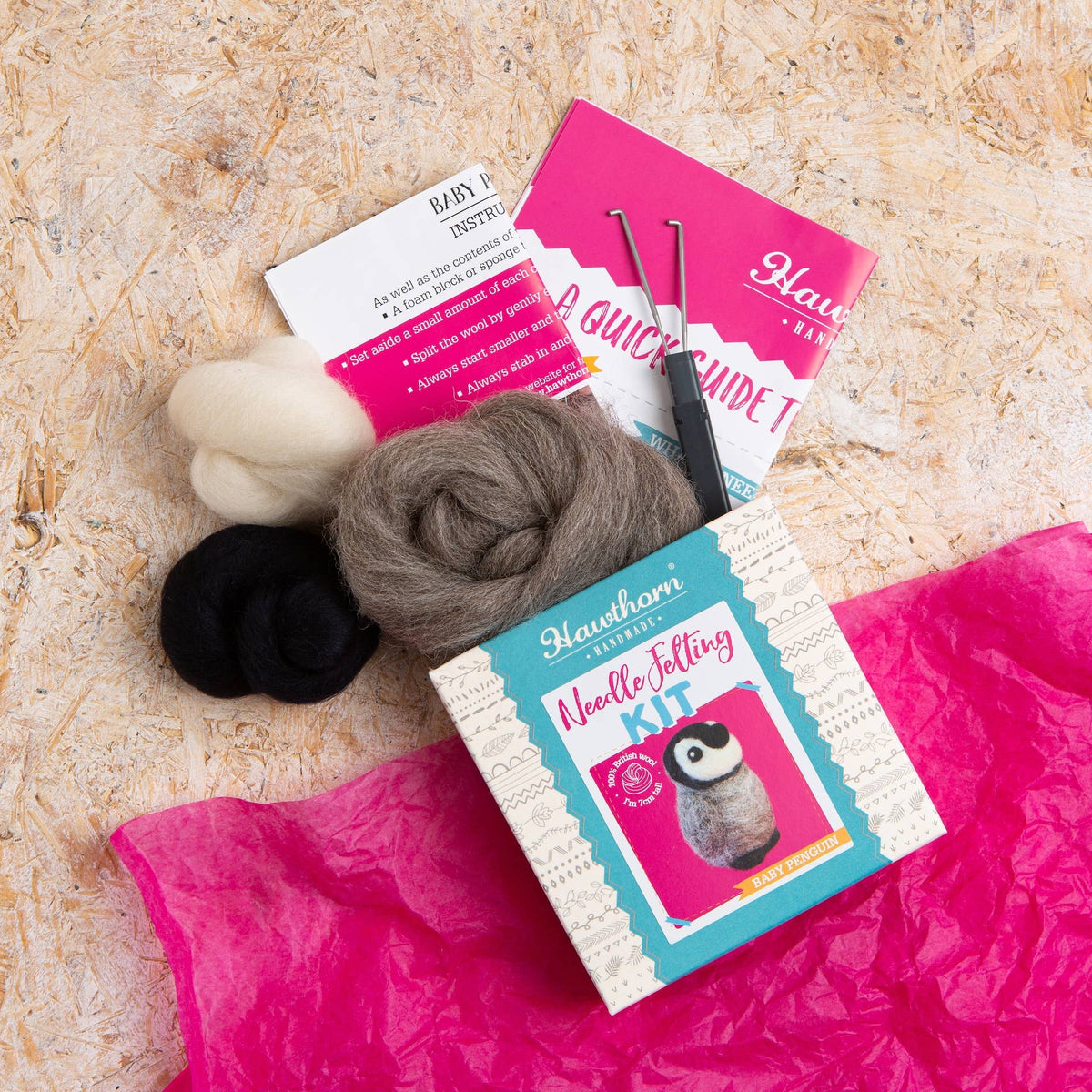 Baby Penguin Mini Needle Felting Kit