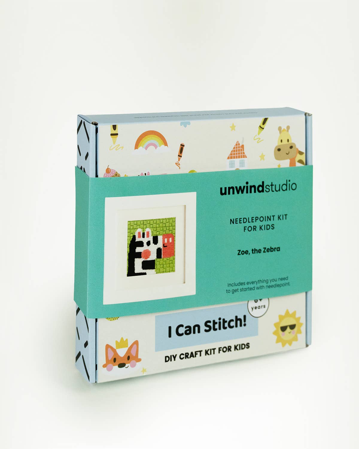 Needlepoint Kit for Kids - Leonardo, the Lion-Stitched Modern