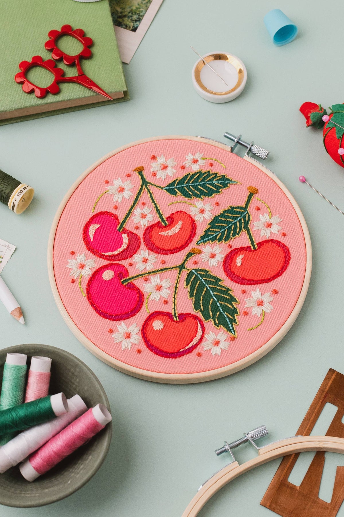 Cherries Hand Embroidery Kit