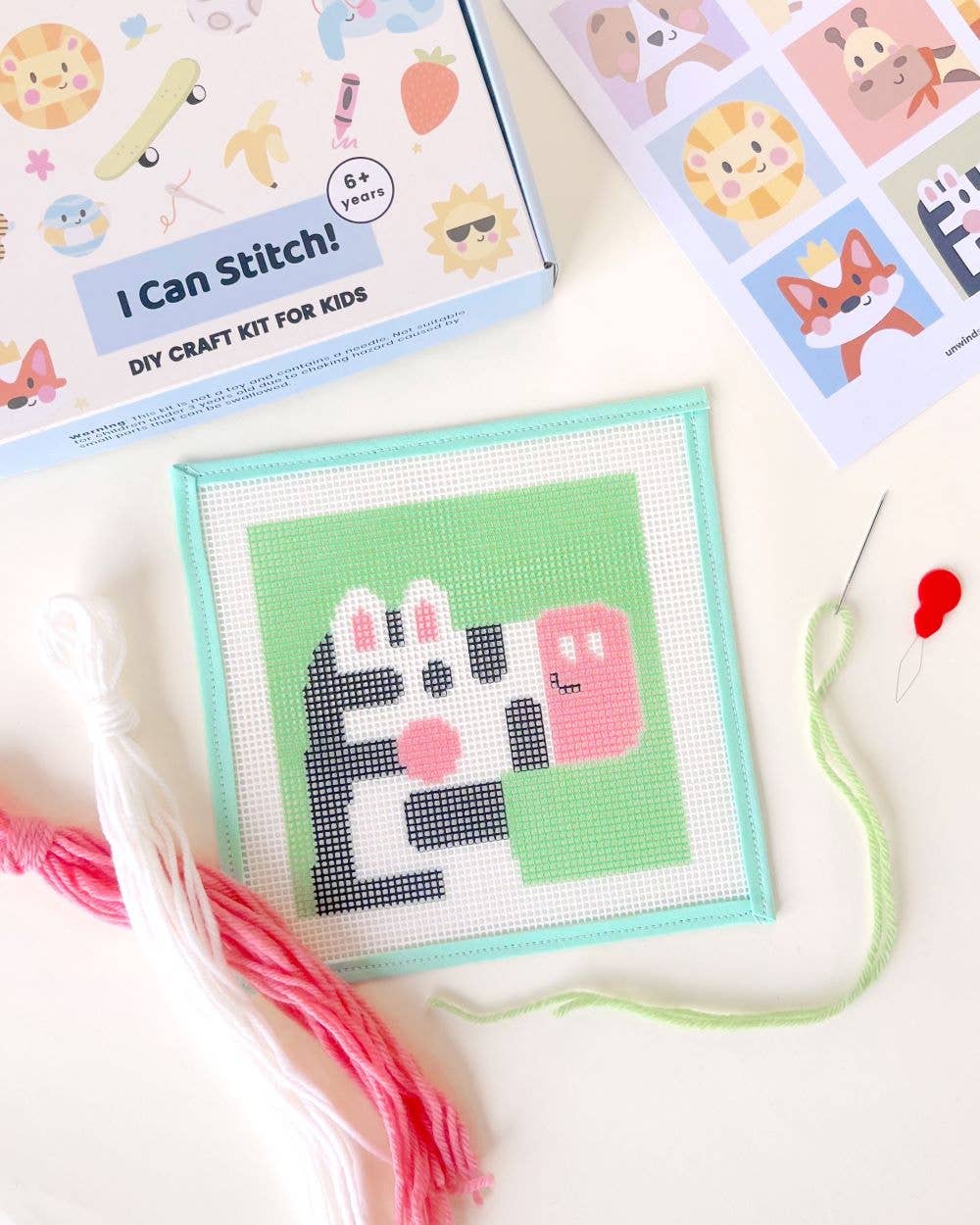 Needlepoint Kit for Kids - Zoe, the Zebra-Stitched Modern