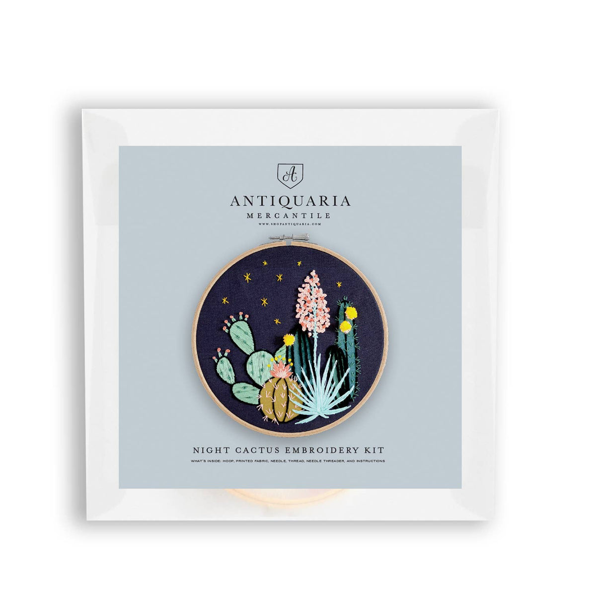 Night Cactus Hand Embroidery Kit