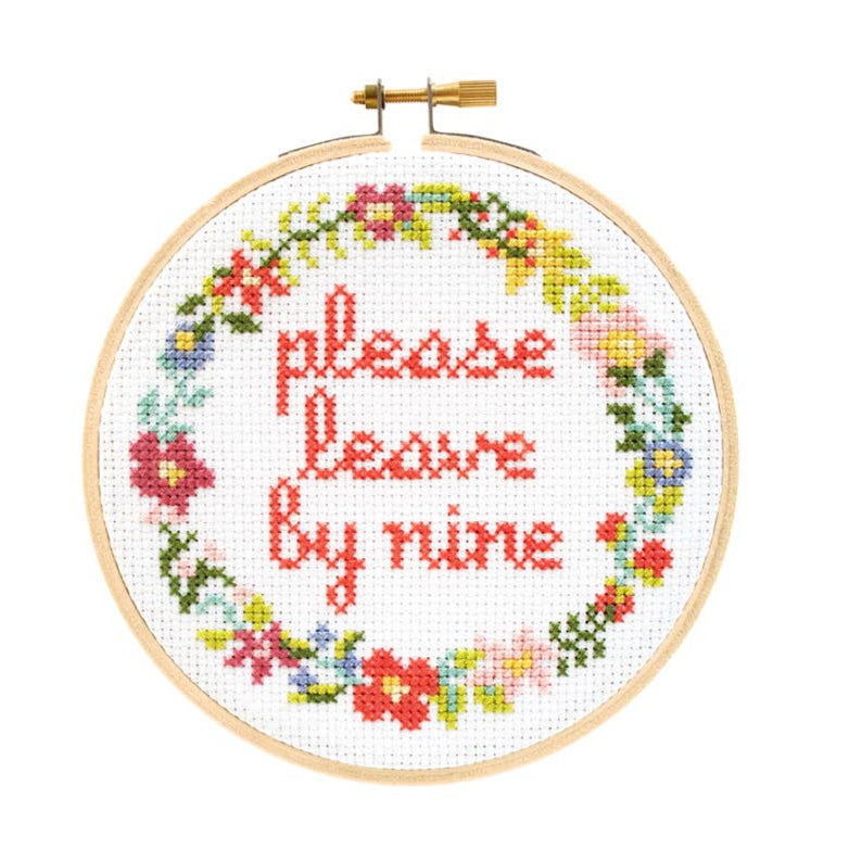 Please Leave By Nine Cross Stitch Kit