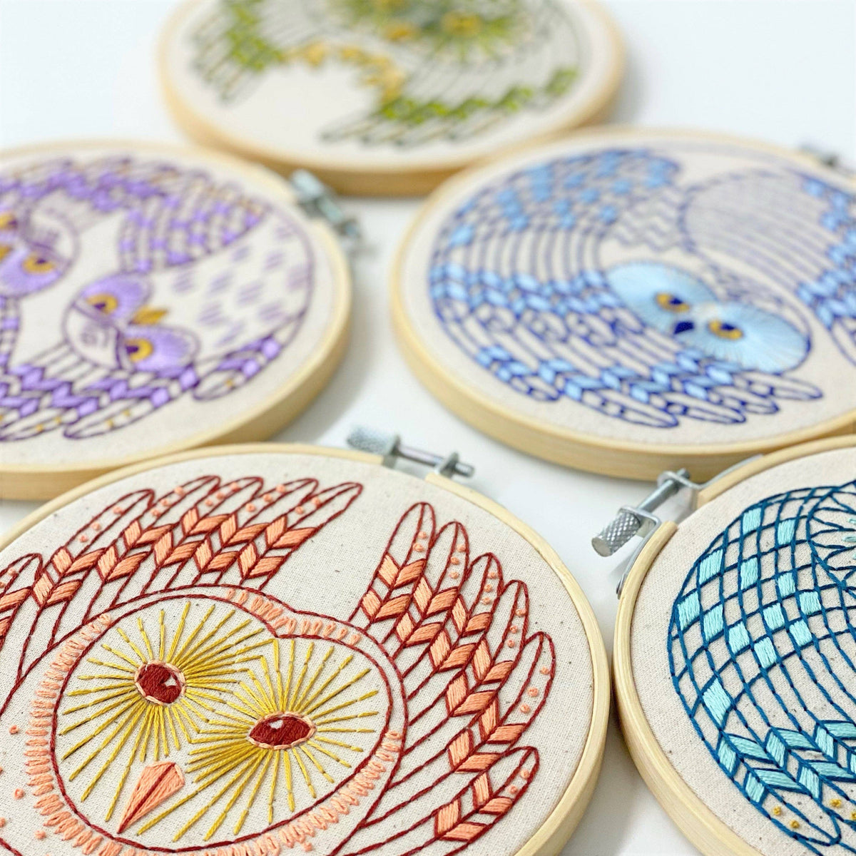 Saw Whet Owl Hand Embroidery Kit