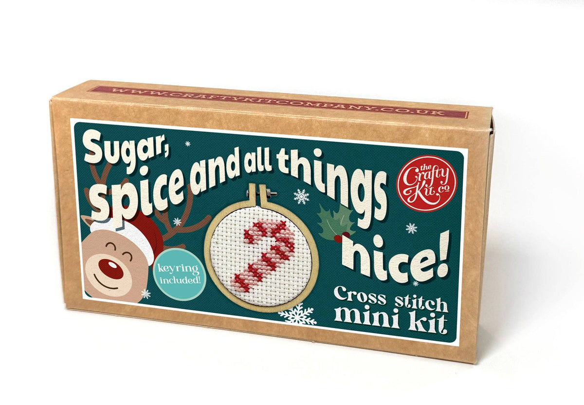 Matchbox Mini Cross Stitch Kit - Candy Cane