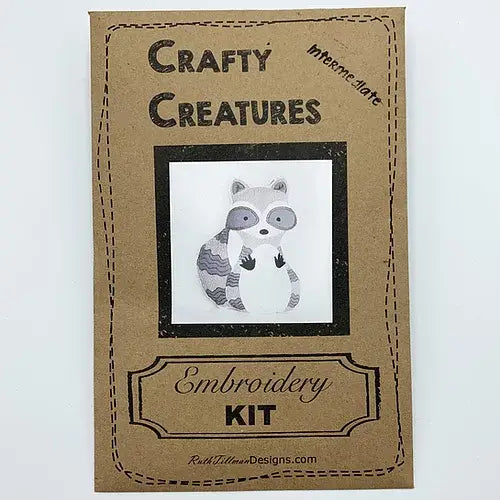 Raccoon Stuffie Hand Embroidery Kit