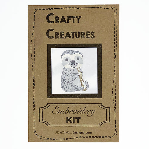 Sloth Stuffie Hand Embroidery Kit