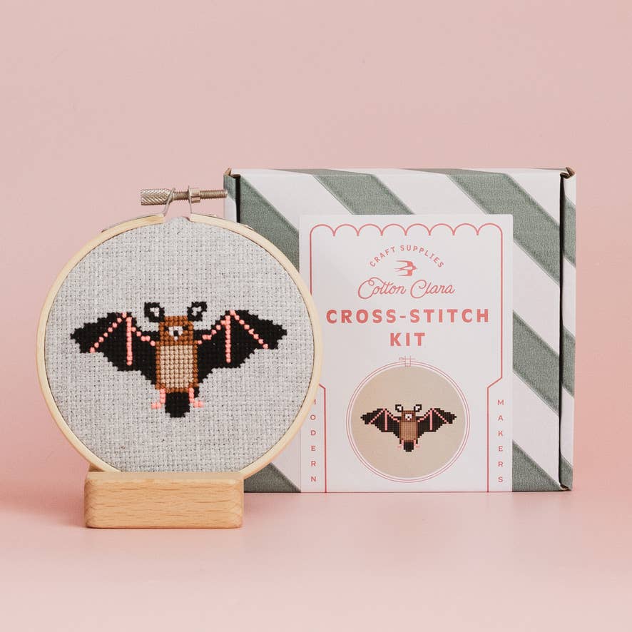 Bat Beginner Cross Stitch Kit-Stitched Modern