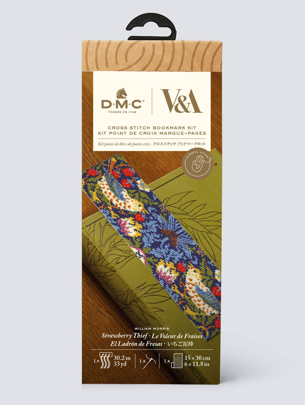 William Morris Strawberry Thief Cross Stitch Bookmark Kit