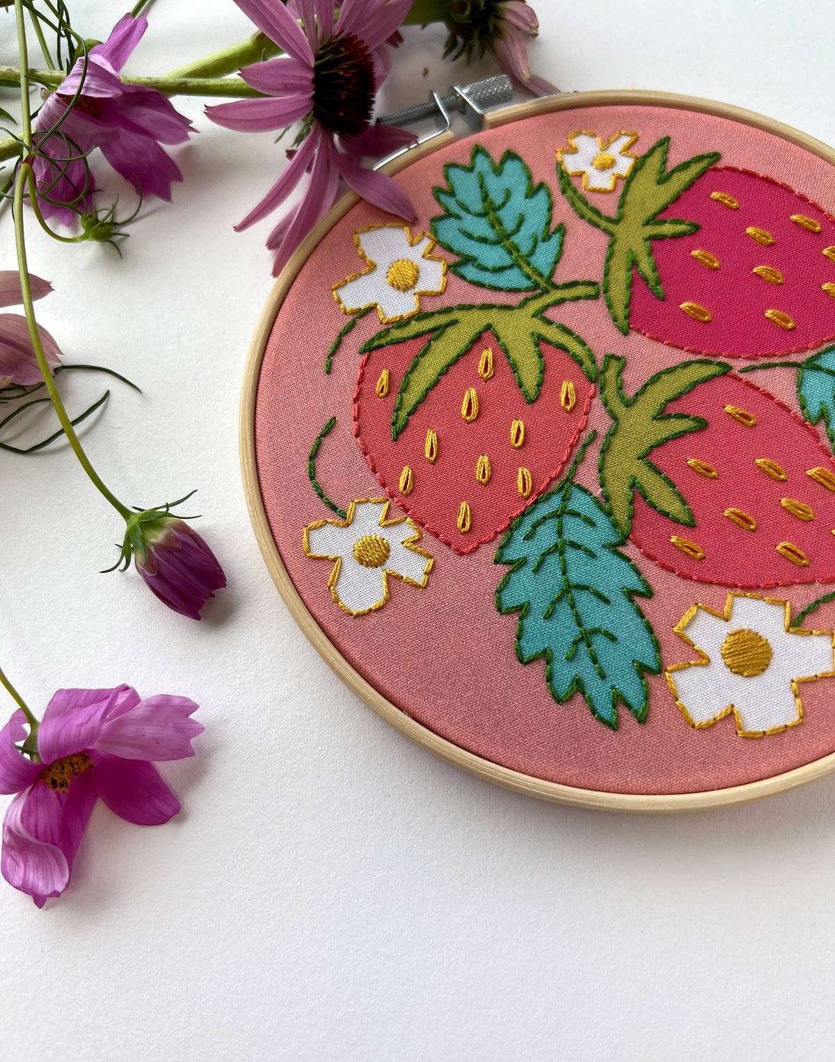 Strawberries Hand Embroidery Kit
