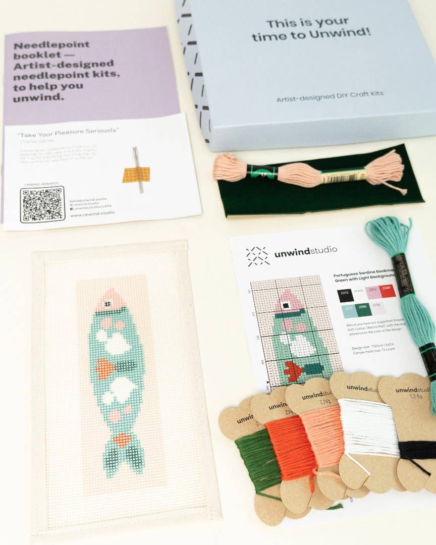 Portuguese Sardine Needlepoint Bookmark Kit