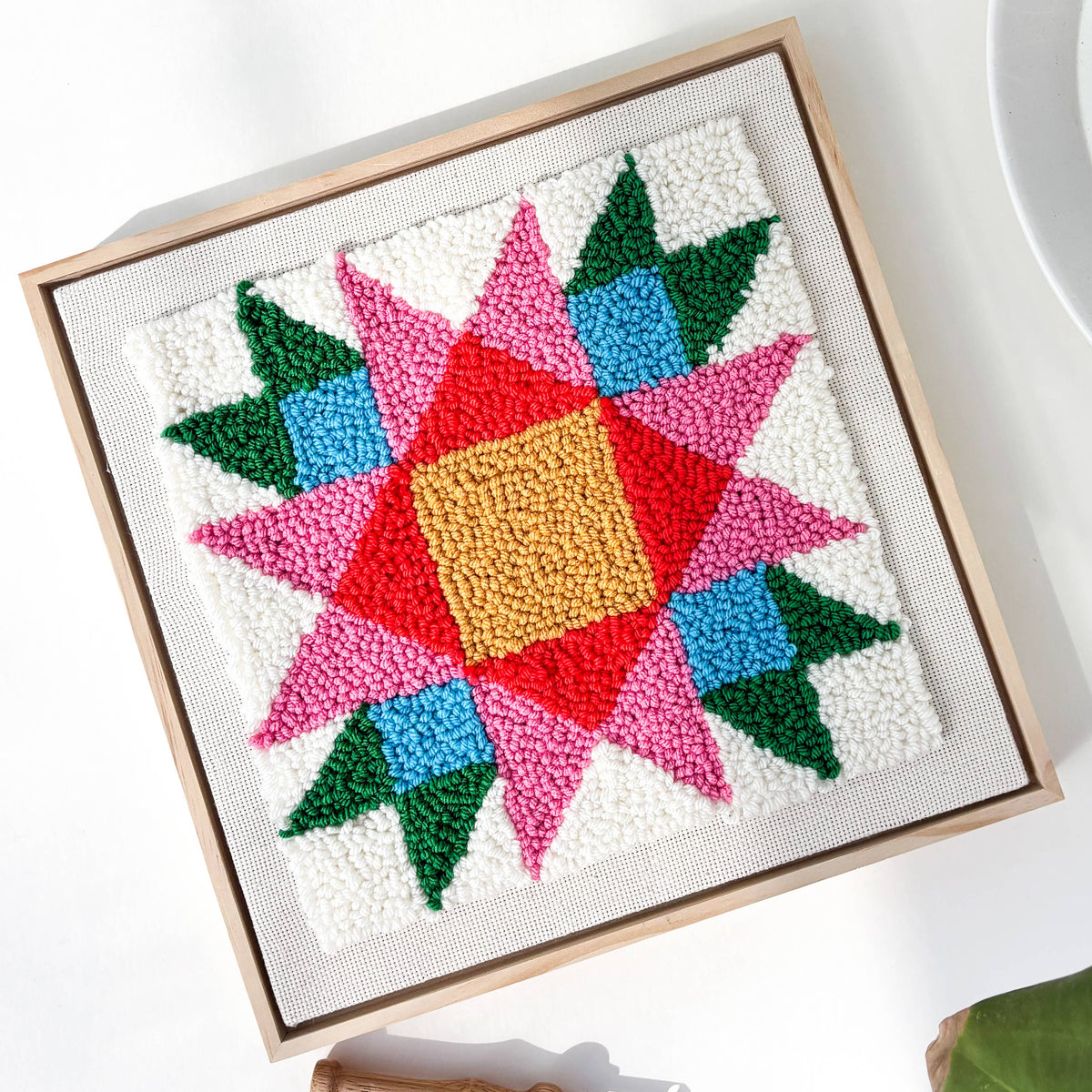 Rainbow Quilt Square Punch Needle Frame Kit