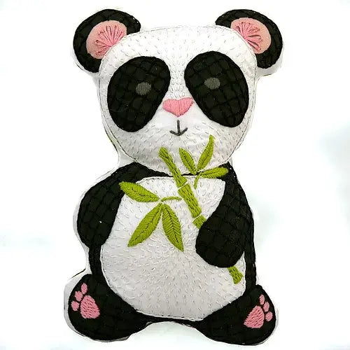 Panda Stuffie Hand Embroidery Kit-Stitched Modern