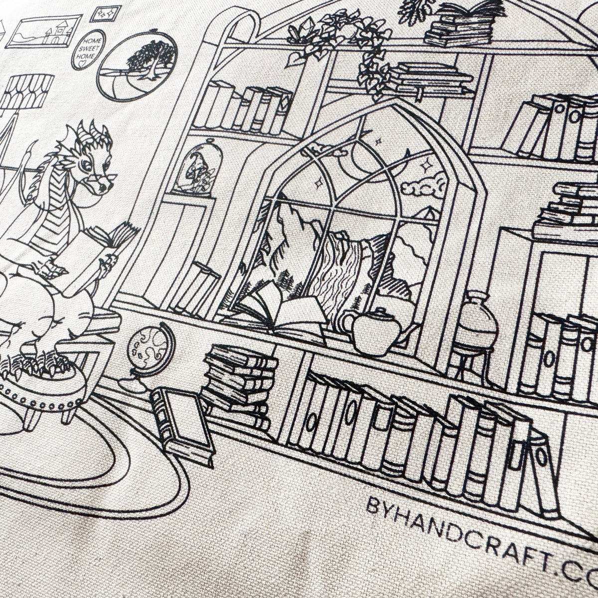Tote Bag Hand Embroidery Kit - Book Dragon