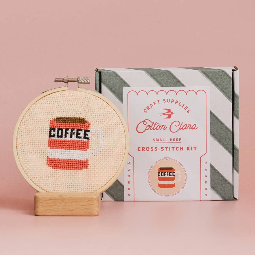 Coffee Cup Cross Stitch Kit-Stitched Modern