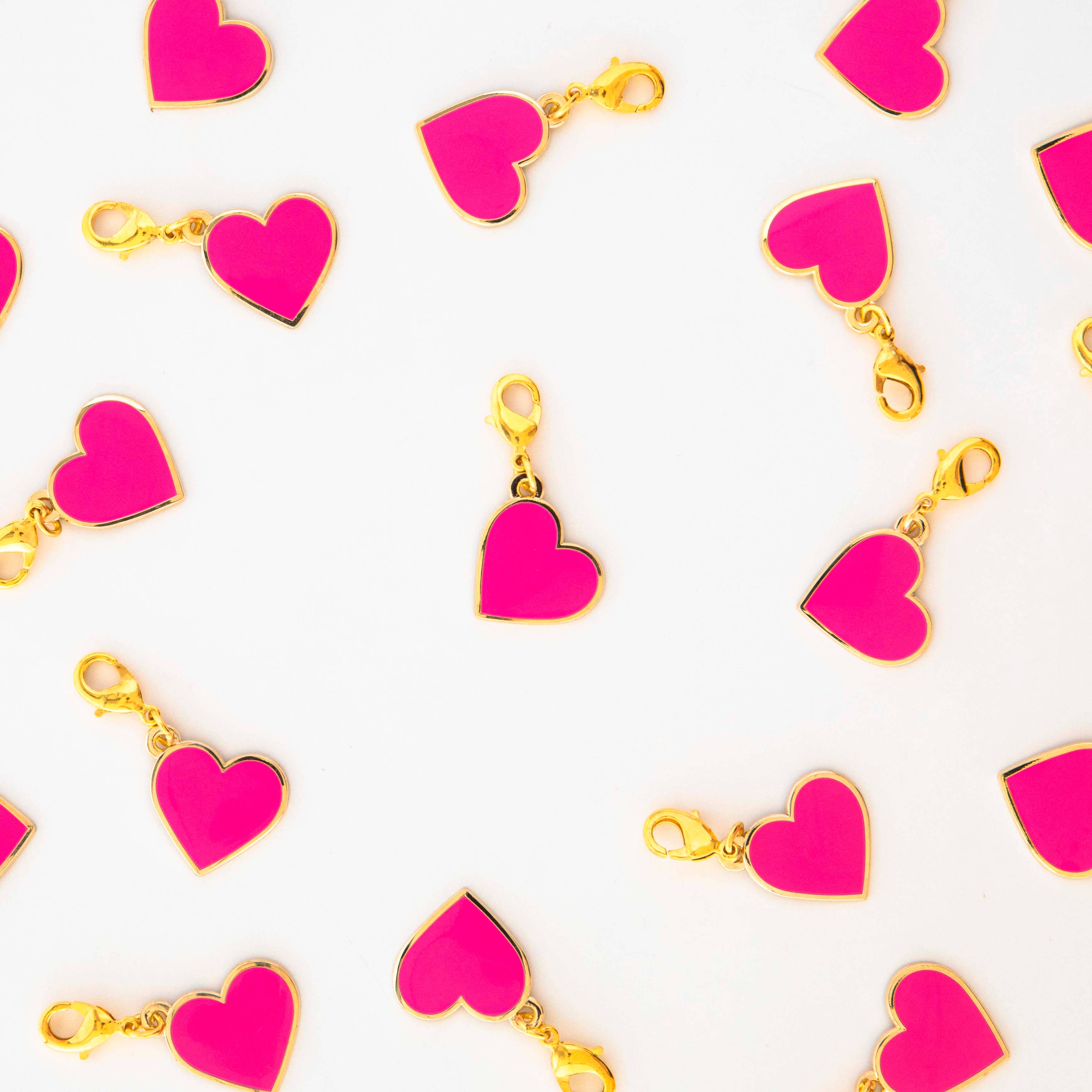 Pink Heart Removable Zipper Charm - Stitched Modern