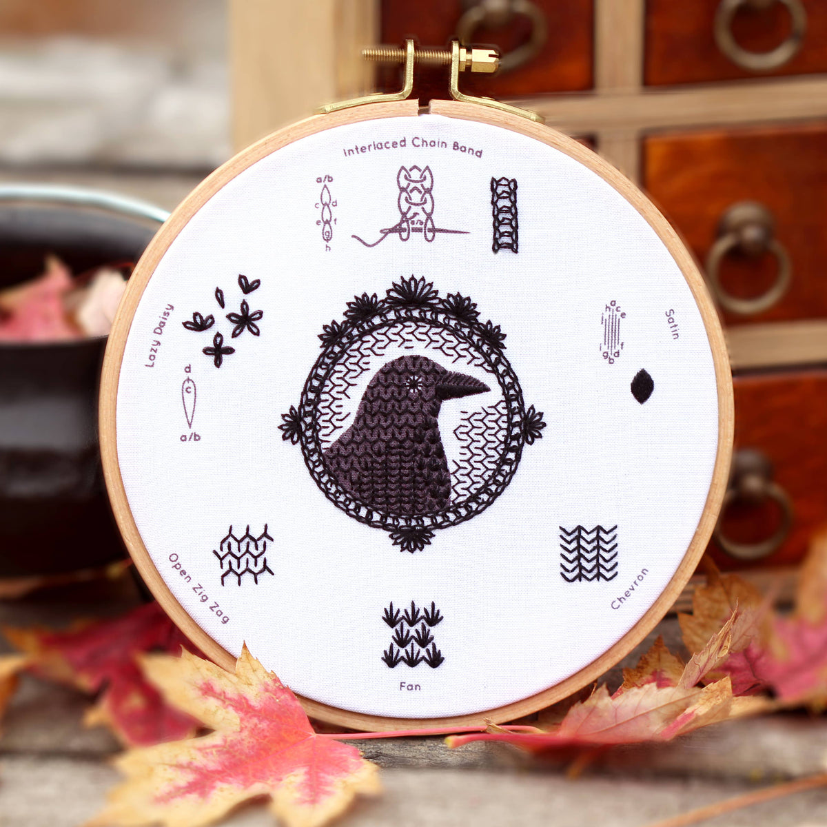 Hand Embroidery Stitch Sampler - Crow-Stitched Modern