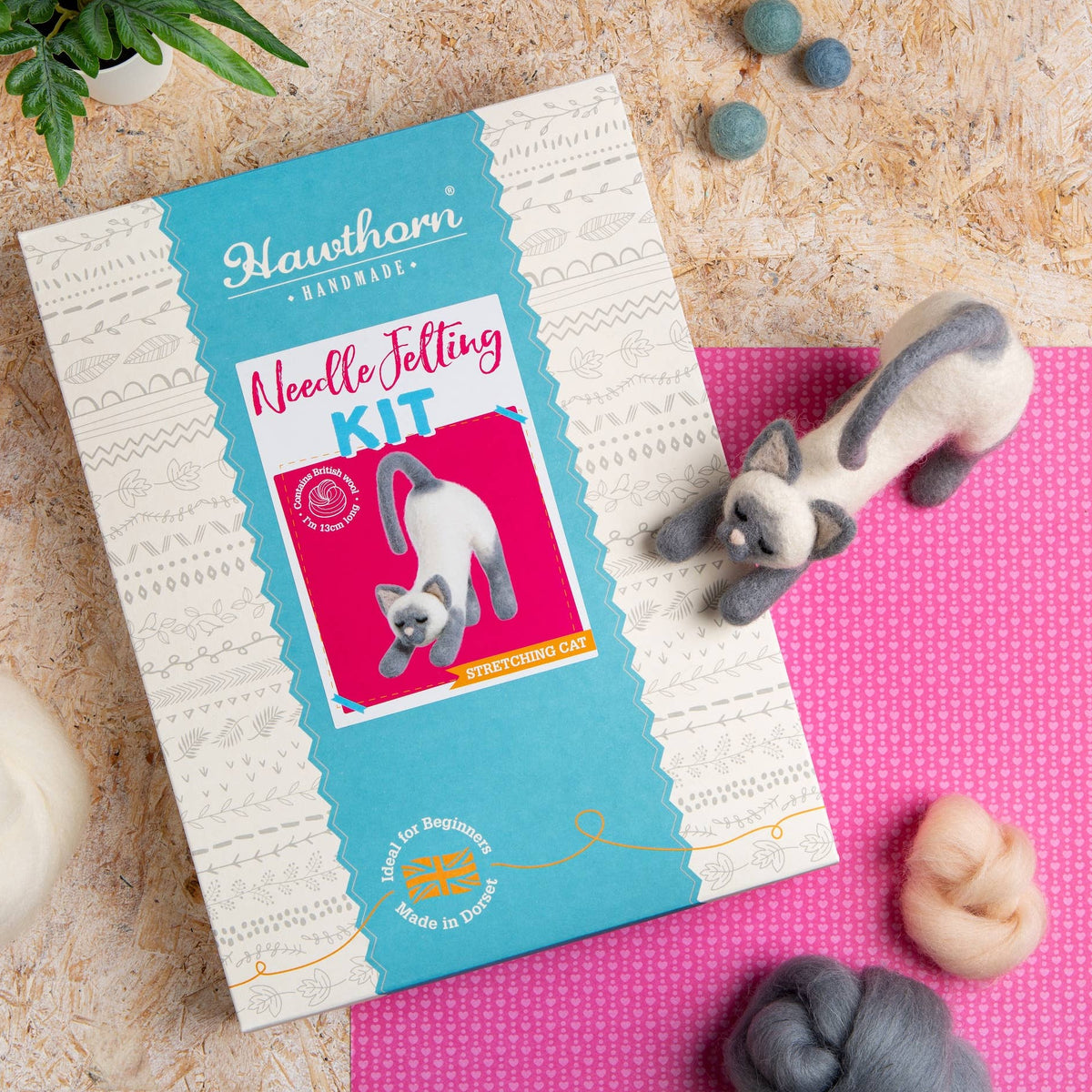 Stretching Cat Needle Felting Kit