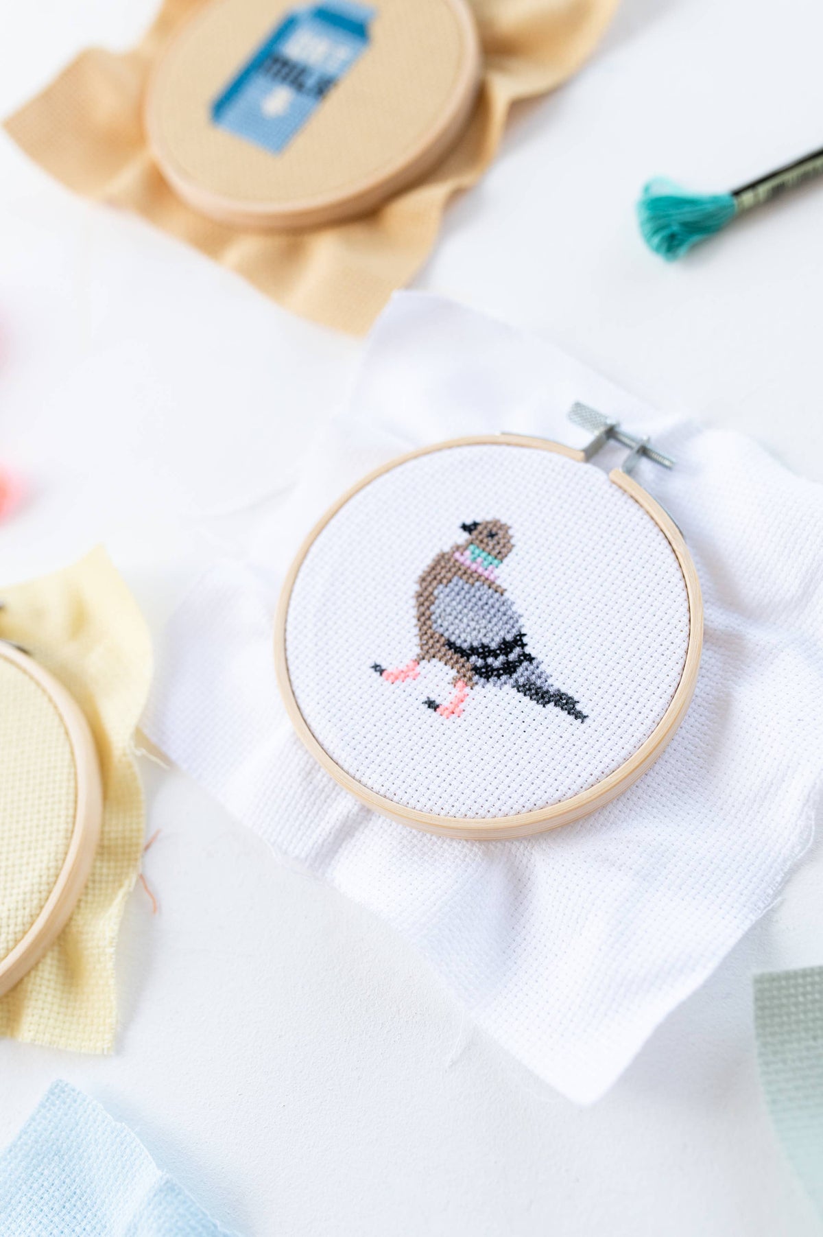 Pigeon Cross Stitch Kit-Stitched Modern