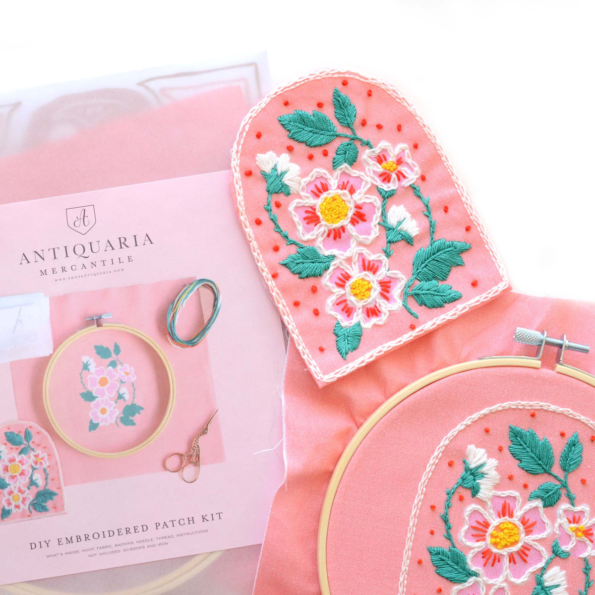Roses Hand Embroidery Patch Kit