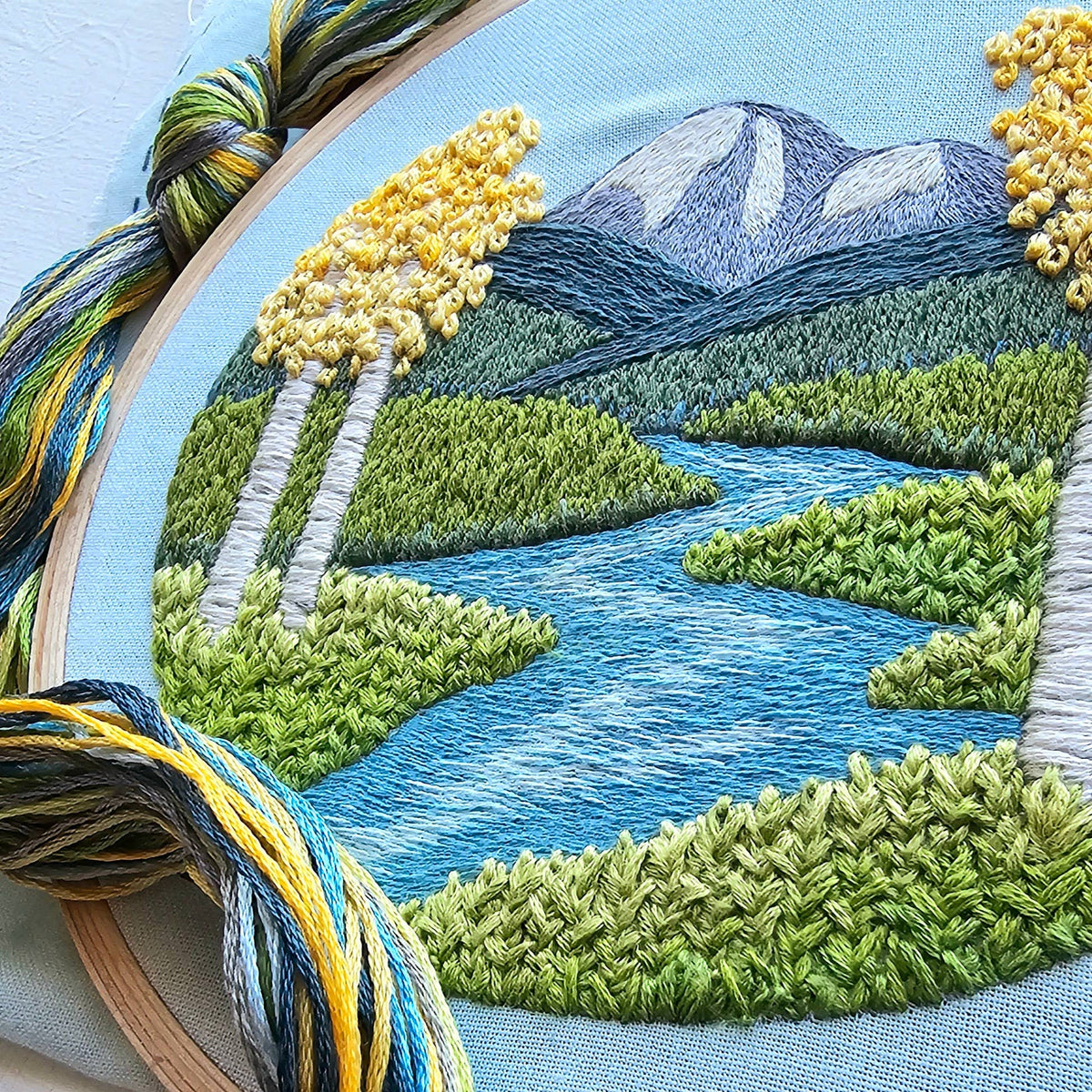 Aspen Vista Landscape Hand Embroidery Kit