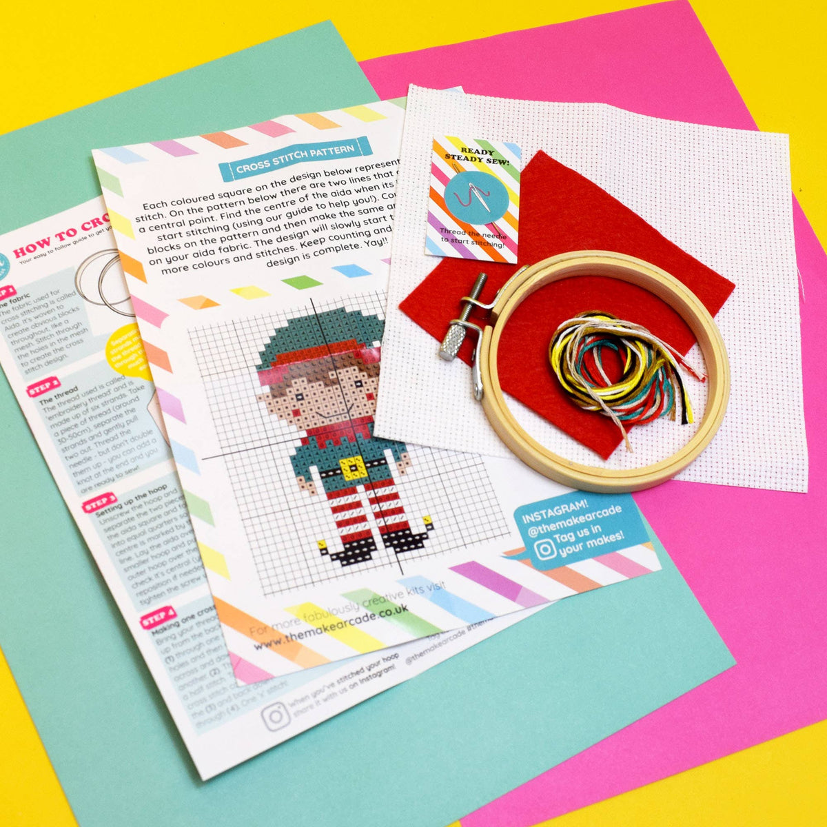 Mini Cross Stitch Kit - Christmas Elf