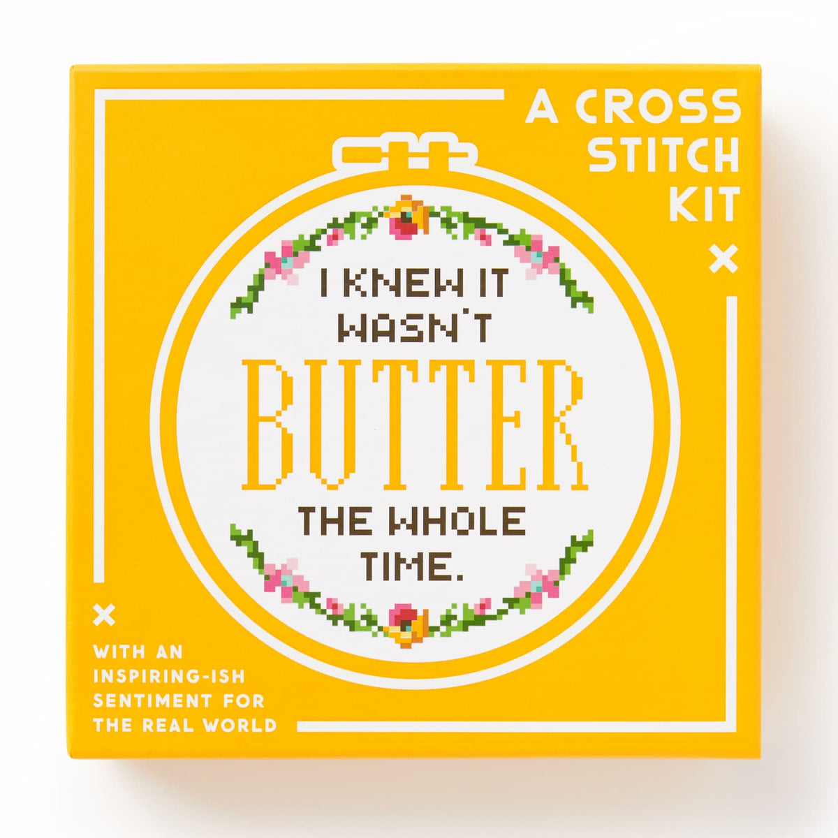 I Knew It Wasn't Butter Cross Stitch Kit-Stitched Modern