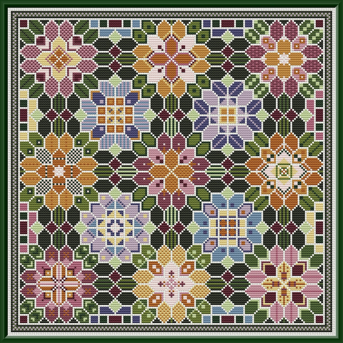 Bountiful Blooms Sampler Cross Stitch Pattern