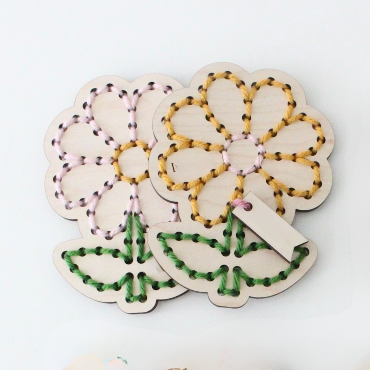 Wood Flowers Embroidery Kit for Kids